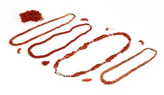 A quantity of coral jewellery,
