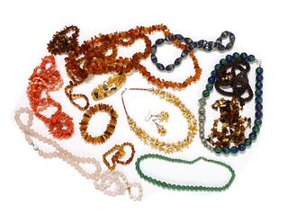 A quantity of bead necklaces and bracelets,