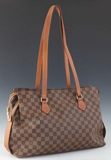 Louis Vuitton Chelsea Centenaire Edition Shoulder Bag, in brown Damier Ebene coated canvas with Vachetta leather handles and golden brass hardware, op
