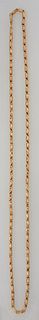 16K Yellow Gold Fluted Barrel Link Necklace, plated with 18K yellow gold, L.- 23 in., Wt.- .69 Troy Oz. Note: this Item is Seized Property Being Sold 