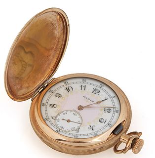 Elgin Gold Plated Hunting Case Pocket Watch, 1925, Ser. #27915695, Size 6s, Grade 286, Model 2, not running, Dia.-45mm.