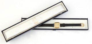 Lady's 18K Yellow Gold Turler Quartz Wristwatch, 20th c., with an octagonal body, H.- 13/16 in., W.- 3/4 in.