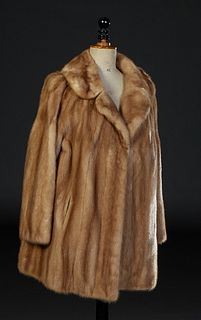 Light Mink 3/4 Length Coat, by Godchaux's, size 8, H.- 38 in.