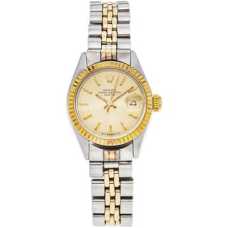 ROLEX OYSTER PERPETUAL DATE LADY WATCH IN STEEL AND 18K AND 14K YELLOW GOLD REF. 6917, CA. 1975 - 1976  Movement: automatic | RELOJ ROLEX OYSTER PERPE