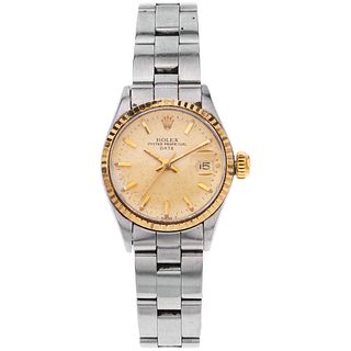 ROLEX OYSTER PERPETUAL DATE LADY WATCH IN STEEL AND 14K YELLOW GOLD REF. 6517, CA. 1970 - 1971  Movement: automatic | RELOJ ROLEX OYSTER PERPETUAL DAT