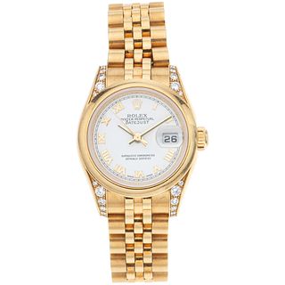 ROLEX OYSTER PERPETUAL DATEJUST LADY WATCH WITH DIAMONDS IN 18K YELLOW GOLD REF. 179298, CA. 2001 - 2002  Movement: automatic | RELOJ ROLEX OYSTER PER