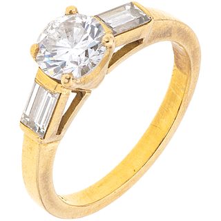 RING WITH DIAMONDS IN 18K YELLOW GOLD 1 Brilliant cut diamond ~0.95 ct Clarity: I1-I2. Size: 7 ¼ | ANILLO CON DIAMANTES EN ORO AMARILLO DE 18K con un 