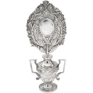 CANDLE HOLDER MEXICO, 20TH CENTURY Real 0.925 Silver, Weight: 377 g | PALMATORIA MÉXICO, SIGLO XX Plata real, Ley 0.925 Peso: 377 g