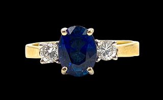 Suna Brothers Oval Sapphire and Diamond Ring