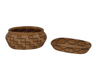 Two Papago baskets