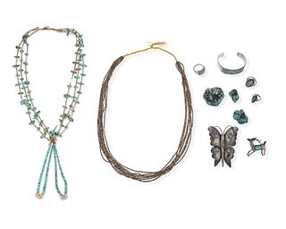 A group of Southwest jewelry items