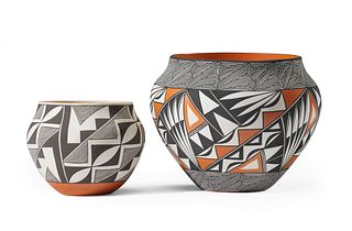 Two Acoma pottery vessels
