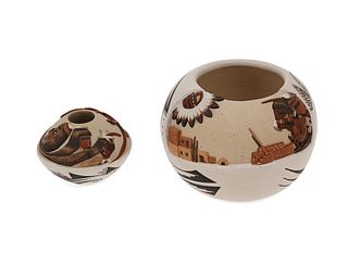 Two Harrison Jim Hopi pottery vessels