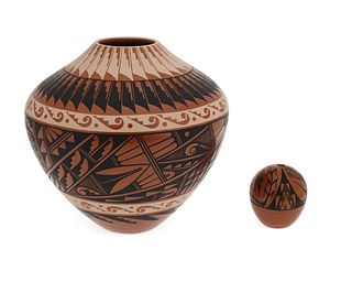 Two Jemez Pueblo pottery vessels