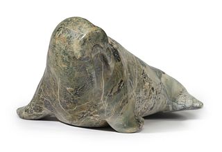 A carved marble walrus