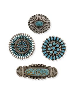 A group of Southwest brooches
