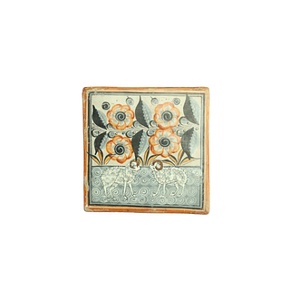 Classic Guadalajara tile work with two rams. Lot of 7 pieces.