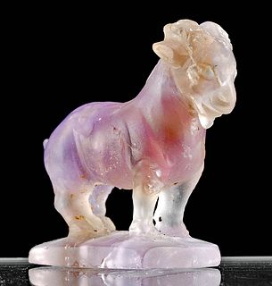 Rare Egyptian Late Dynastic Amethyst Goat Amulet