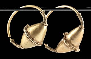 5th C. Byzantine Electrum Hoop Earrings (pr)