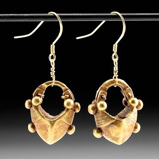 Beautiful Pair of Parthian Gold Earrings