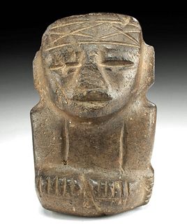 Fine & Large Teotihuacan Hornstone Seated Idol Figure