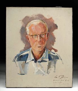 Signed William Draper Portrait of Joseph Kennedy (1962)