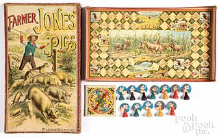 McLoughlin Bros. Farmer Jones' Pigs board game