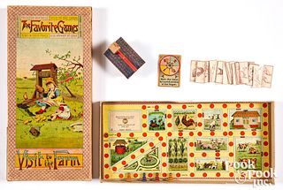 Bliss Visit to the Farm board game, ca. 1893