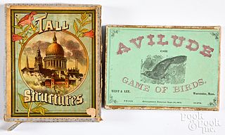 Two early learning card games, ca. 1873