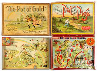 Two early Parker Bros. board games, ca. 1896