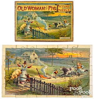 Old Woman and Her Pig Picture Puzzle, ca. 1890