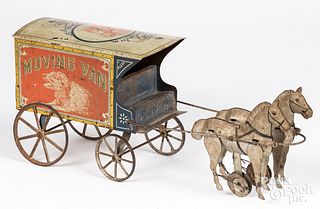 Tin lithograph horse drawn Moving Van