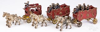 Three Kenton horse drawn Overland Circus wagons