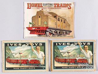 Three toy train catalogs