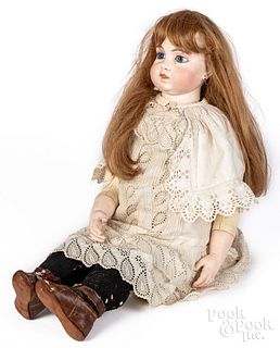 French Bebe Bru bisque head and shoulder doll