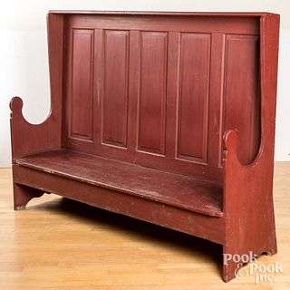 Painted settle bench, 20th c.