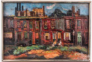 Abraham Hankins oil on canvas Row Houses