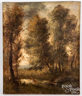 Oil on canvas, after Corot