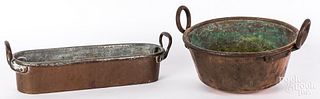 Two pieces of copper cookware, 19th c.