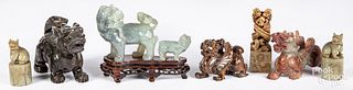 Chinese carved stone animals and chops.