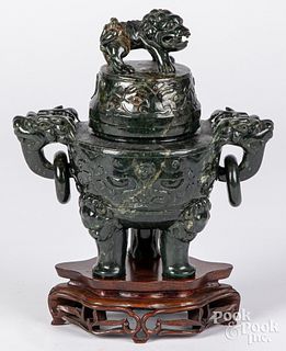 Chinese carved jadeite censer