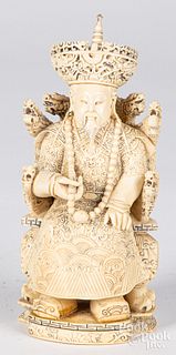 Chinese carved ivory emperor, ca. 1900