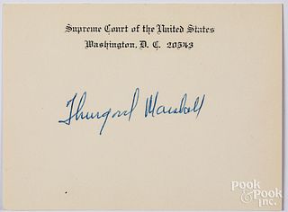Thurgood Marshall, signature on a U.S. card
