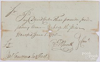 Revolutionary War-Dated Pay Document