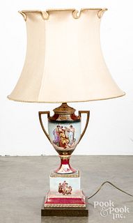 Porcelain table lamp, probably German