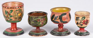 Four Joseph Lehn painted cups