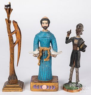 Three carved figures/whimseys
