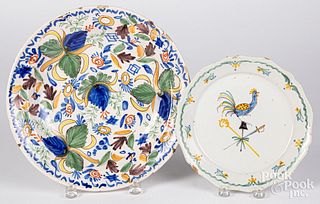 Two faience plates, 19th c.