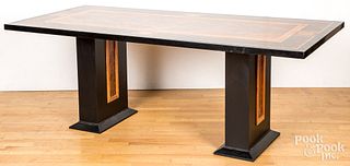 Bench made dining table