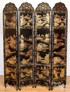 Chinese lacquer folding screen